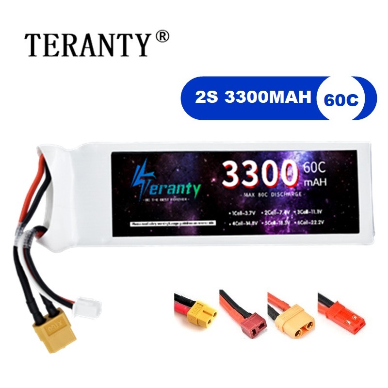 Rc Hobby Grade - 2S 7.4V baterai LiPo 3300mAh 60C
