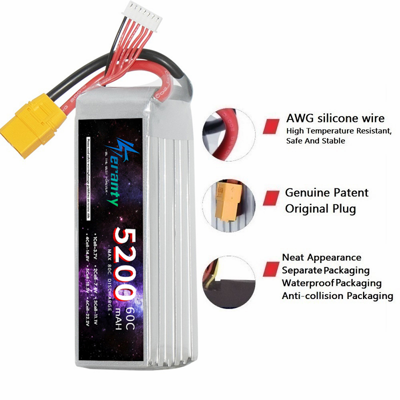 TERANTY 6S 5200mAh Lipo batera - Rc Hobby Model ulasan dan harga