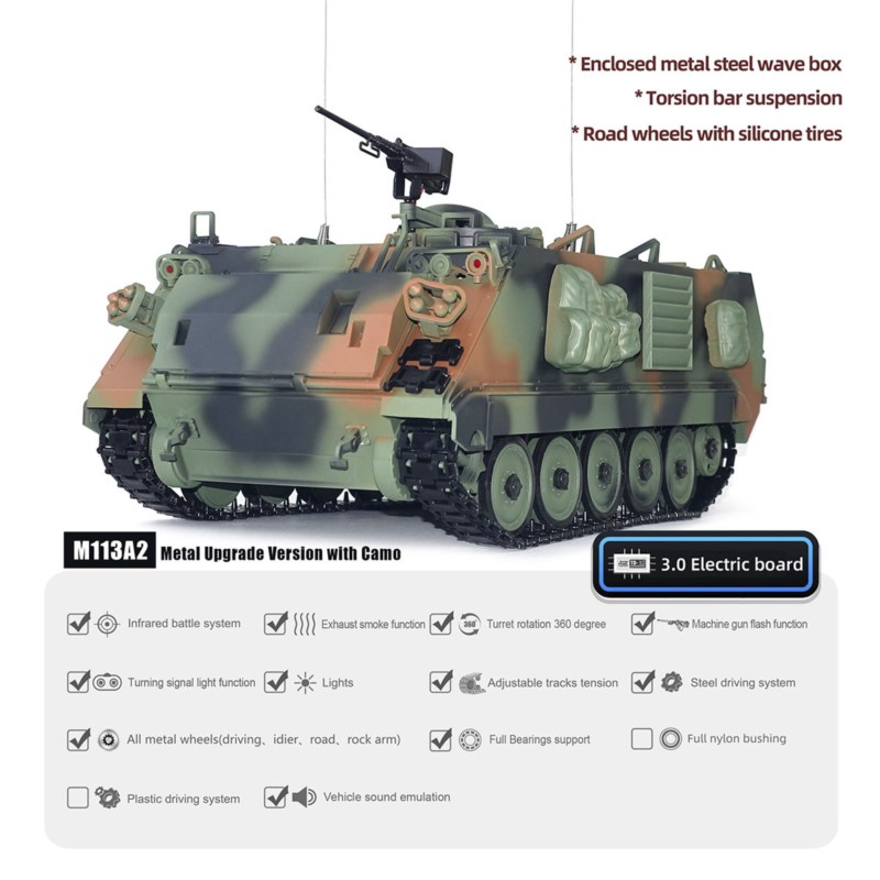 Tank RC 1/16 M2412-C M113A2 AP - Rc Hobby Tank ulasan dan harga